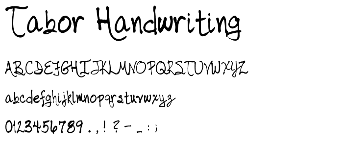 tabor handwriting font